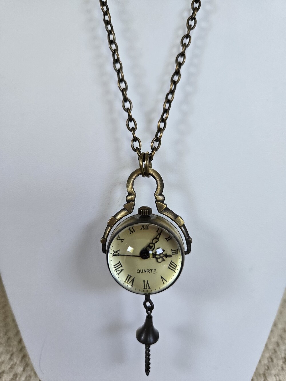 N-112-Steampunk Style Brass Tone Quartz Watch Pendant